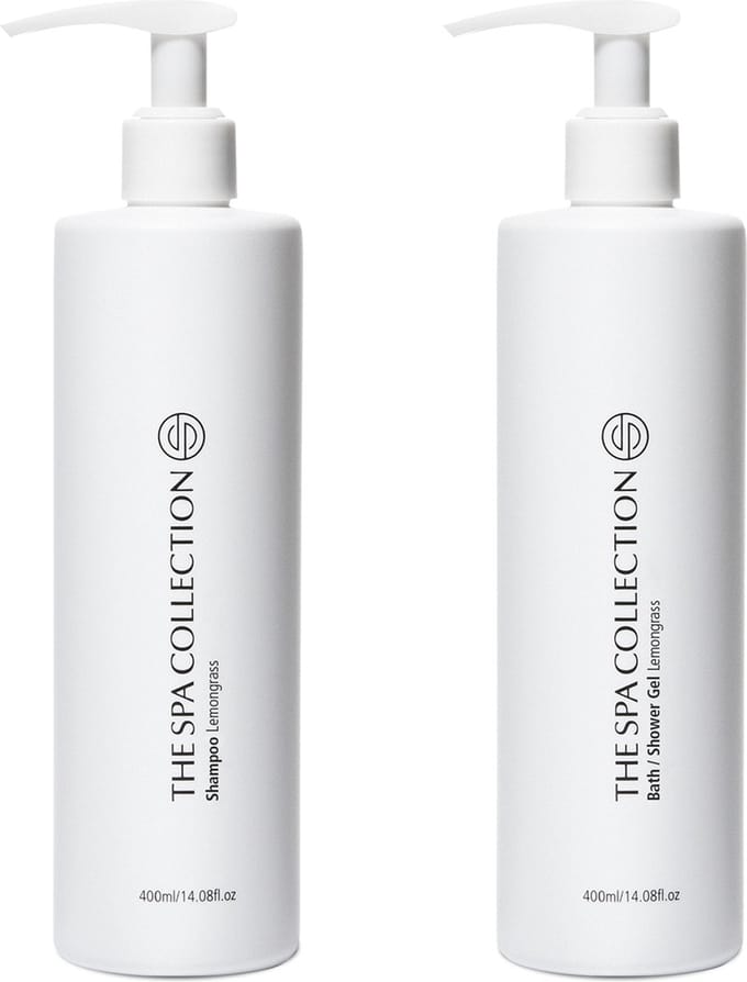 The Spa Collection Lemongrass - Shampoo + Body Wash - Milde formulering - 400 ml - Pompfles - Set van 2 stuks
