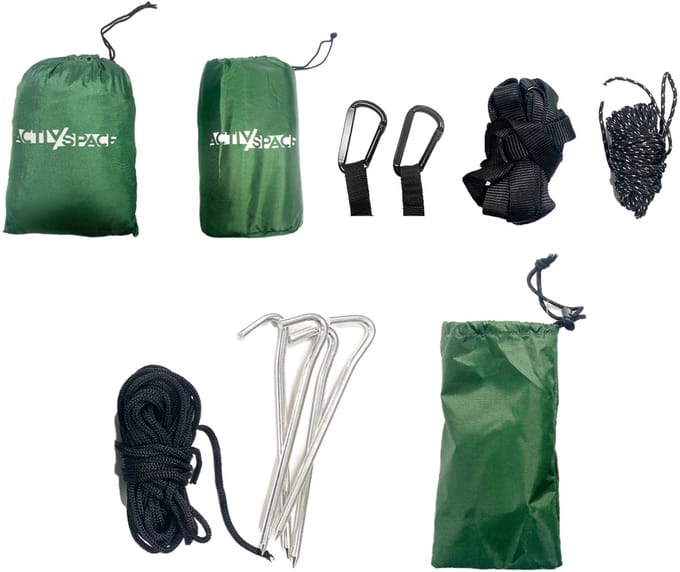 ACTIV/SPACE - Kampeerhangmat met Tarp en Muggennet – Complete Set