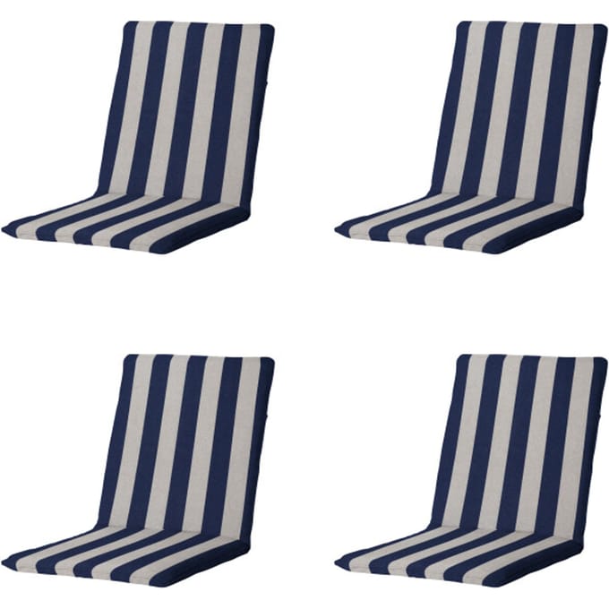 Madison - Stapelstoelkussen Amora - Blauw - 97x49x5cm - Set van 4