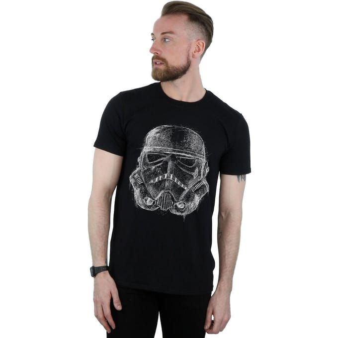 Star Wars Heren Stormtrooper Krabbelhelm T-Shirt (Zwart)