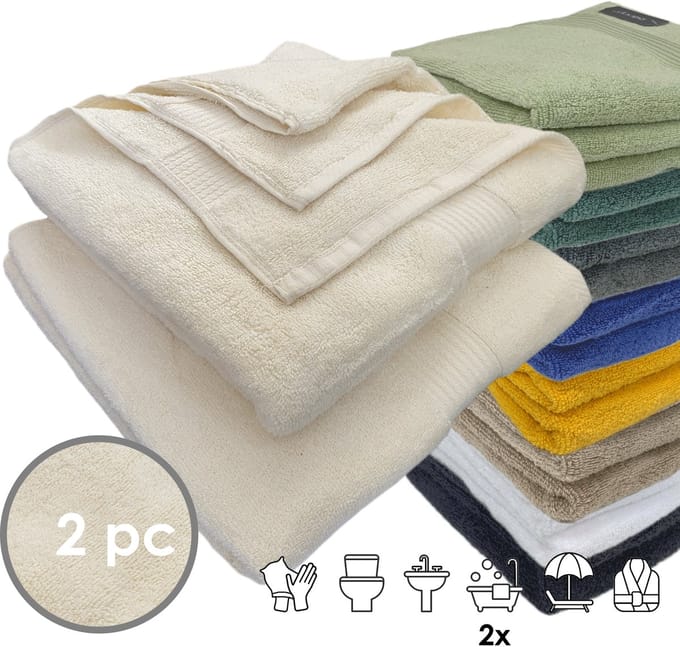 iSleep Terry Badlaken - 2 Stuks - 70x140 cm - Licht Beige