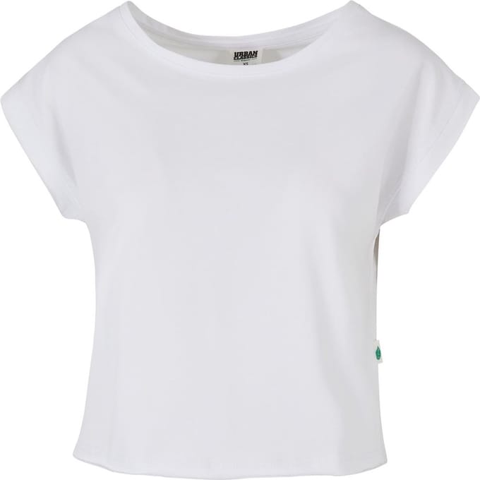 Urban Classics Dames-T-shirt: Ladies Organic Open- Edge -T-shirt