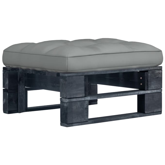 vidaXL - Tuinhocker - pallet - zwart - geïmpregneerd - grenenhout