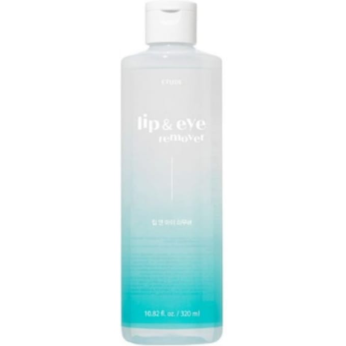 Etude Lip & Eye Make-up Remover 320ml – Groot Formaat Milde Waterproof Make-up Remover voor Gevoelige Zones white