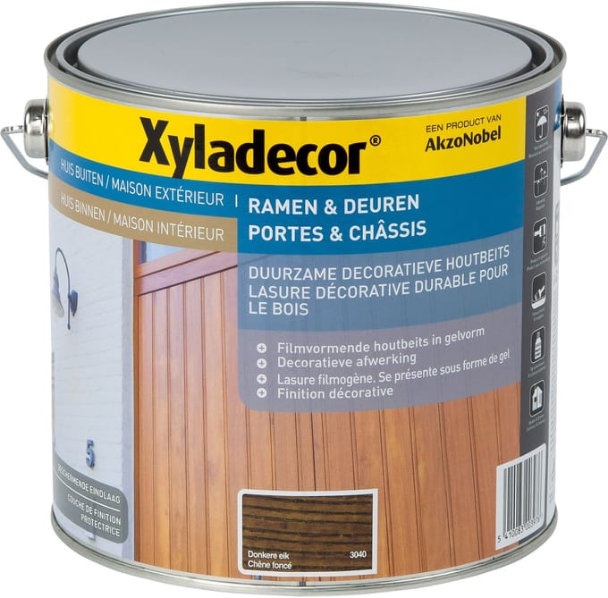 Xyladecor - Ramen & Deuren (Solvent) - Donkere Eik - 2,5 L