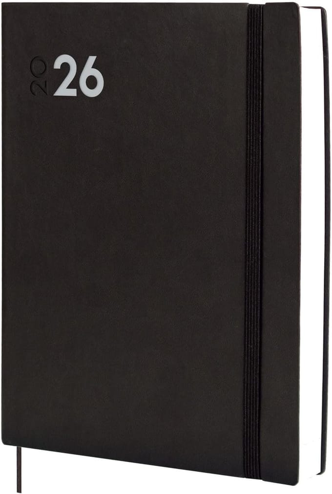 Agenda 2026 - Dagplanner - Afspraken Plannen - 1 Dag Per Pagina - A4 Formaat - Zwart