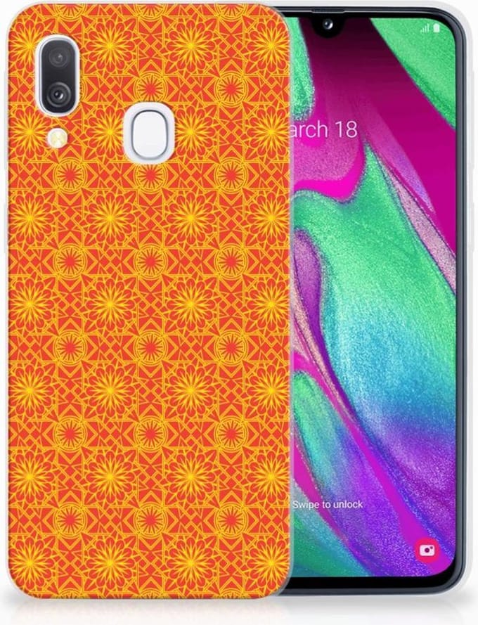Samsung Galaxy A40 TPU bumper Batik Oranje