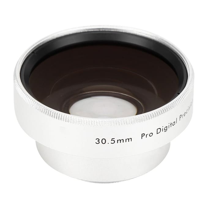 Optisch Glas Zilver 0.45X Camera Groothoek Vergroting Extra Lens voor 30.5mm Camera Lenzen black