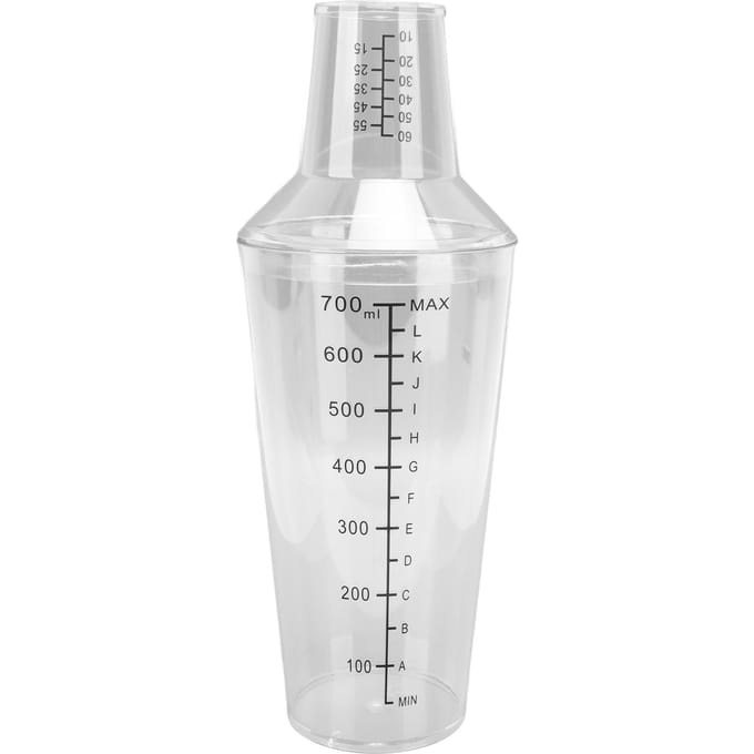 Cocktailshaker Set Duidelijke Schaal Standaard Capaciteit Voorkom Morsen Transparante Shaker voor Bar 700ML white