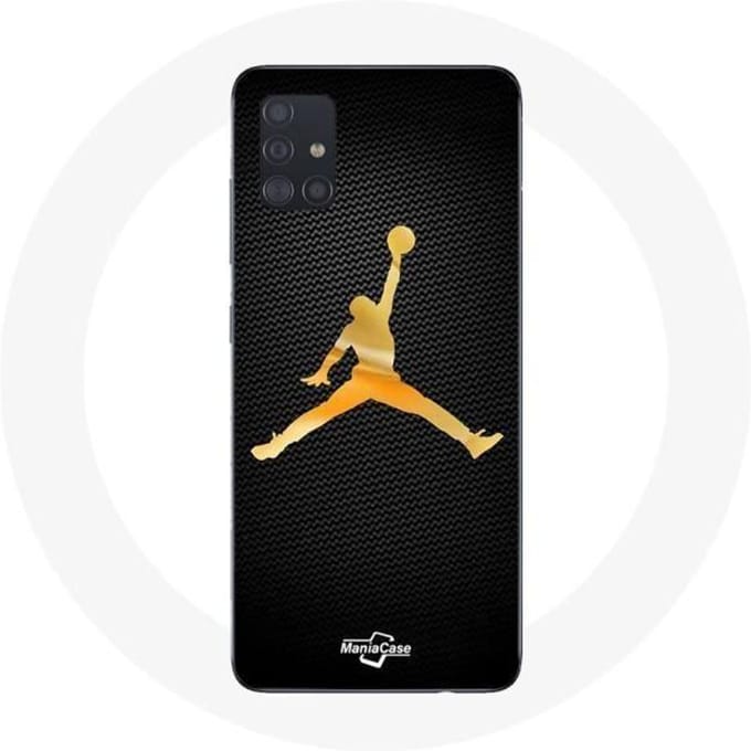 Coque - Maniacase - Galaxy A51 - Jaune - Michael Jordan logo - Souple jaune