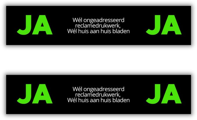 Ja Ja Brievenbus stickers - 14x3cm - set van 2 - Ja ja stickers - UV en waterproof