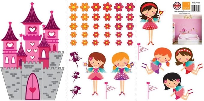 Walplus - Muursticker - Prinsessen Kasteel - Paars