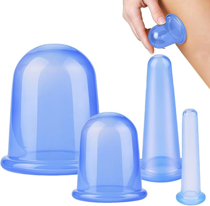 4 Stuks Siliconen Cupping Set voor Gezicht en Lichaamsmassage