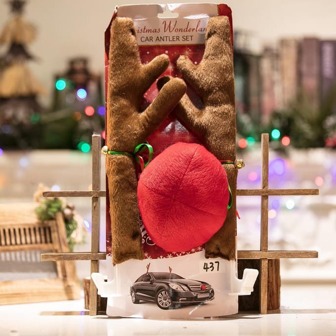 Kerst Rendier Auto Kostuum Kerst Geweien voor Vrachtwagen SUV Auto Decor bruin