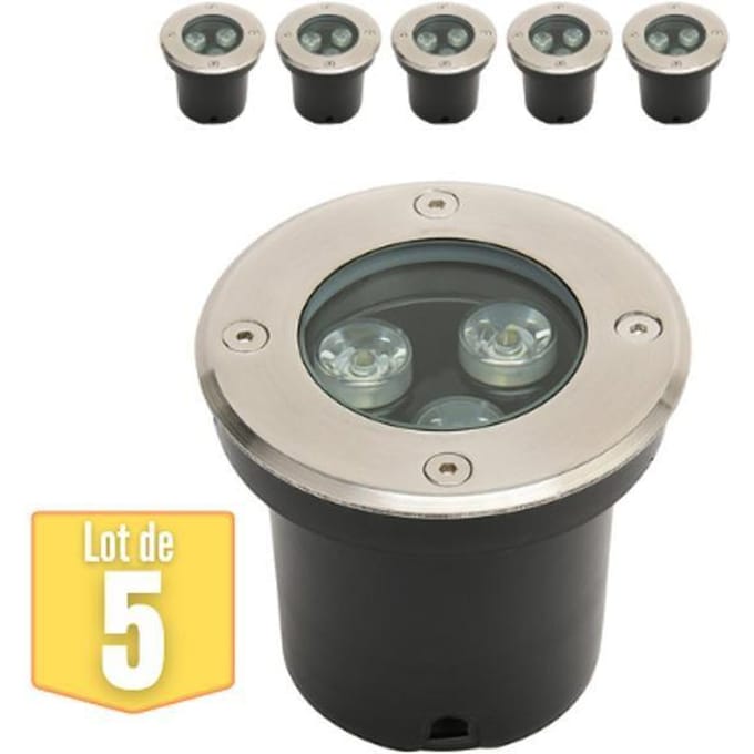Set van 5 waterdichte inbouw LED spots 3W 300lm 4000K IP67