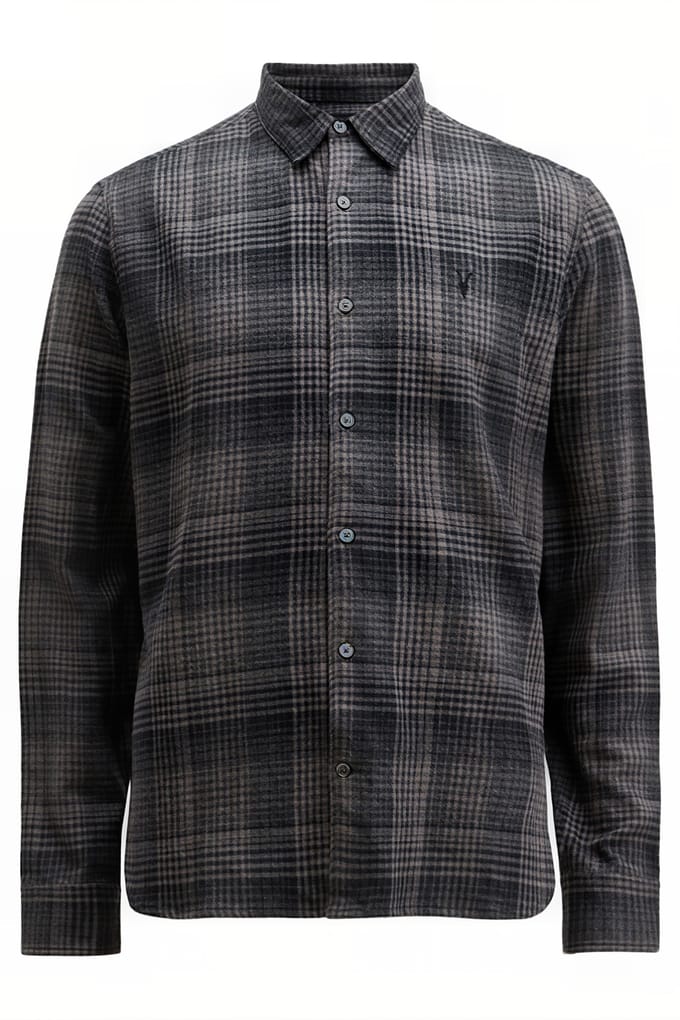 AllSaints Sonik Ls Shirt Grey Taglia: XS | Camicie Casual Outlet | Uomo | Grigio