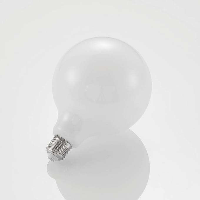 Arcchio LED lamp G125 E27, 8 W, 2.700 K, opaal, dimbaar