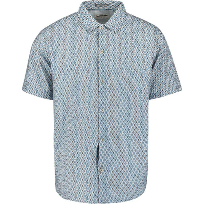 No Excess Shirt Short Sleeve Allover Printed Sky Maat: M | Casual Overhemden Outlet | Heren | Blauw