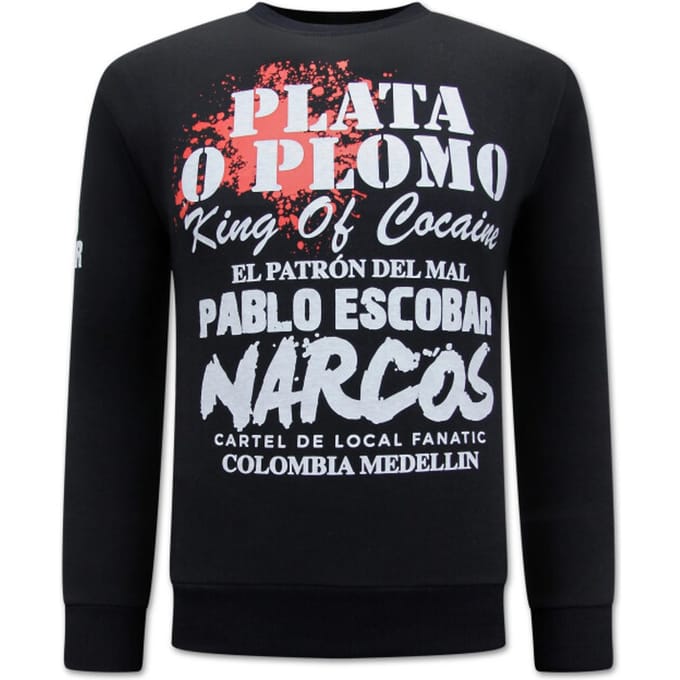 El Patron - Pablo Escobar Heren Sweater - Zwart