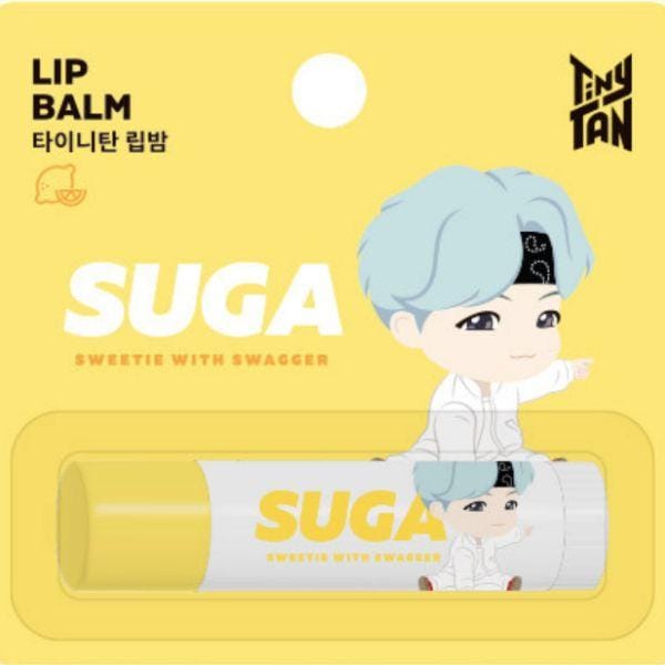 Monami TinyTAN BTS Lippenbalsem Smaak Hydraterende Lipverzorging 4g, SUGA-Citroen white