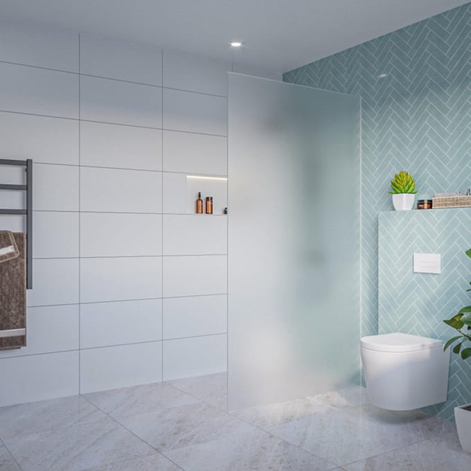 FugaFlow Eccelente Vetro Inloopdouche - mat glas - 110x200cm - 8mm - nano - blind inbouw profiel