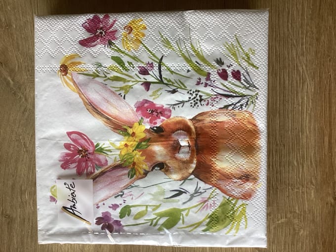 Servetten 20pcs / 33 x 33cm, Girl bunny