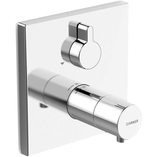 Hansaliving ready-mounted set with functional unit thermostatic bath mixer, square rosette 40589073