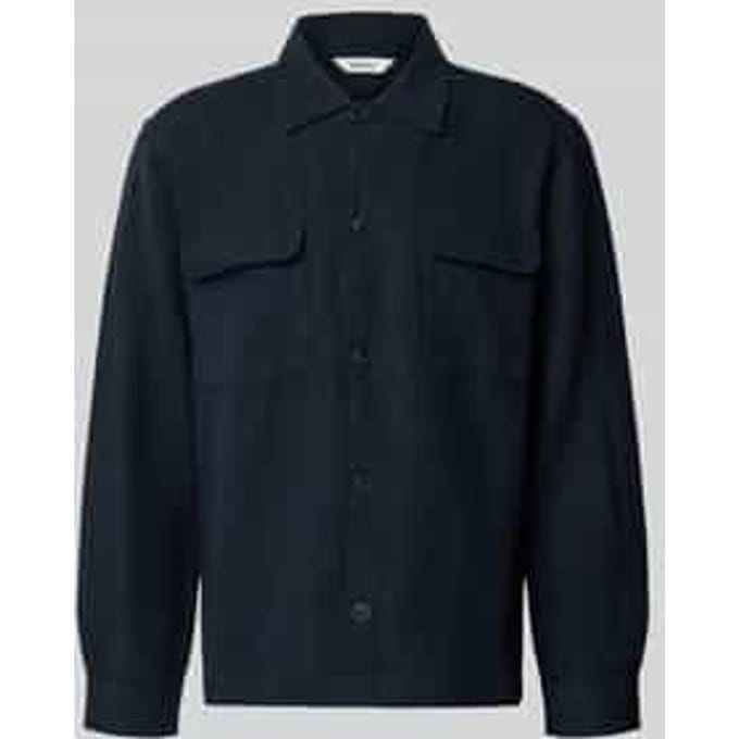 Hemdjack met relaxed fit van mix van katoen en linnen model 'LEROY'