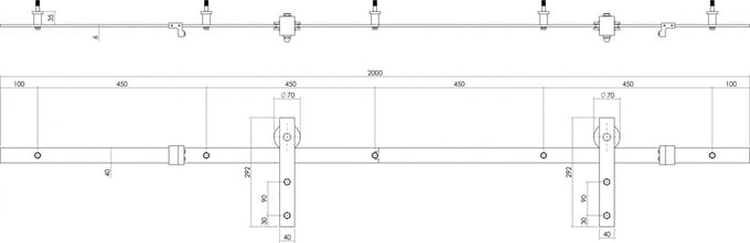 Intersteel Schuifdeursysteem Basic mat zwart