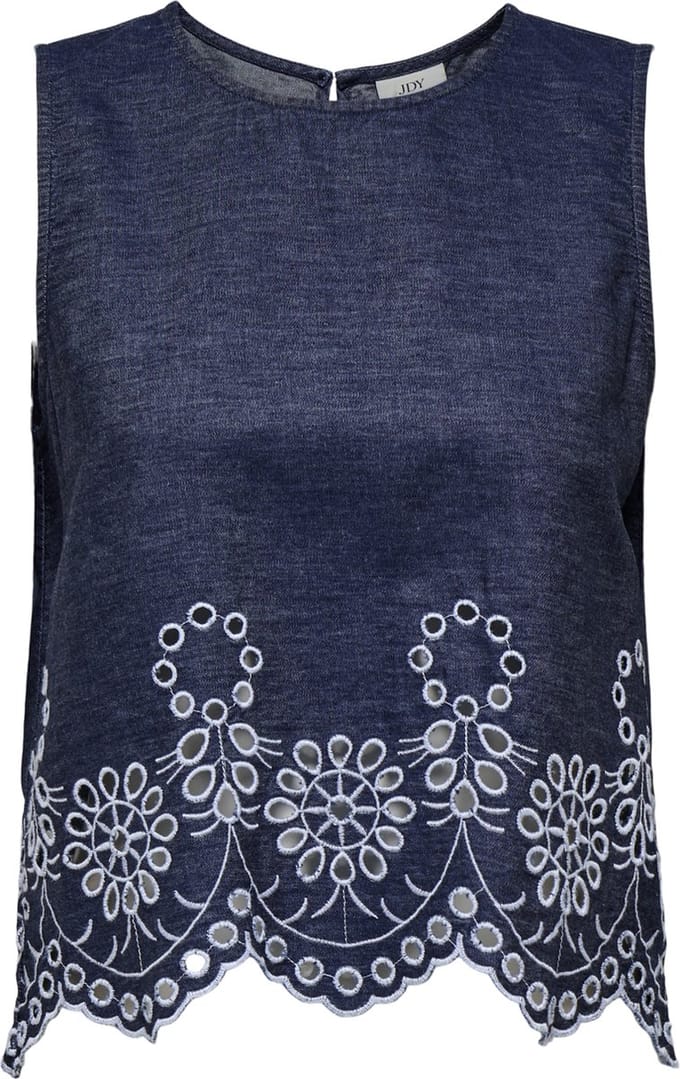 Jacqueline de Yong Jdymargot sl embroidery top wvn blue denim
