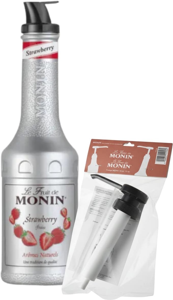 Monin Puree Strawberry (1 liter) + Pompje