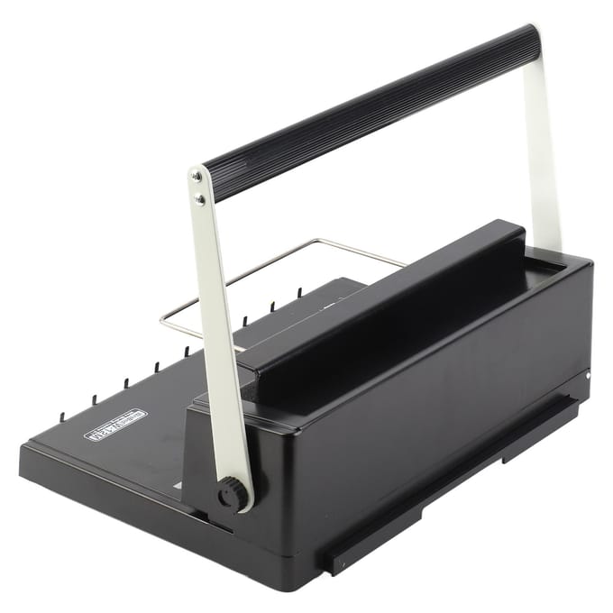 Bindmachine 2 Spiralen 34 Gaten 12 Vel Ponscapaciteit Spiraalvormige Bindmachine voor A4 black