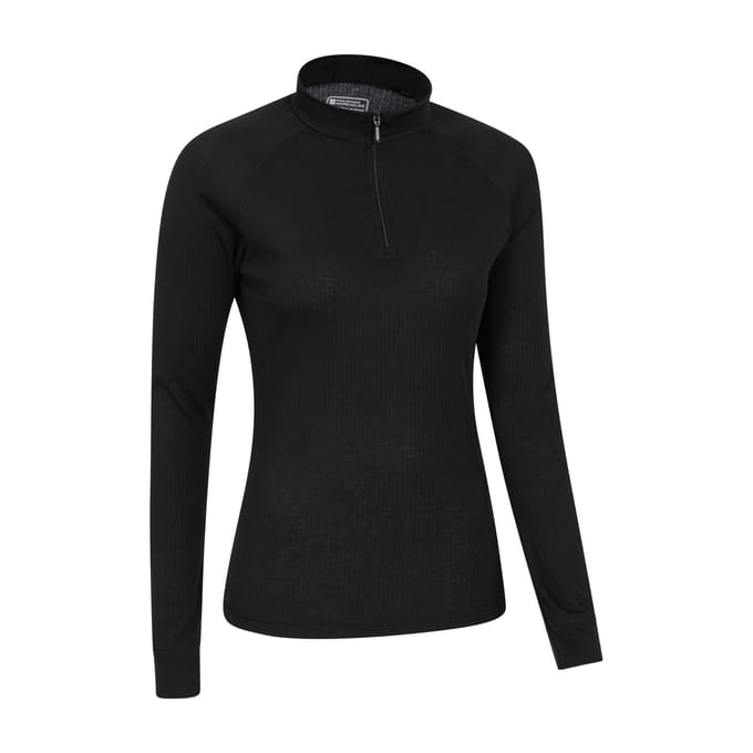 Mountain Warehouse Dames/Dames Talus Zip Neck Thermo met lange mouwen (Zwart)