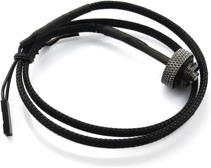 Temperatuursensor - Koelsysteem Meter - Waterkoeling Monitoren - 1/4 Inch Schroefdraad - 10k Ohm - Zwart Chroom