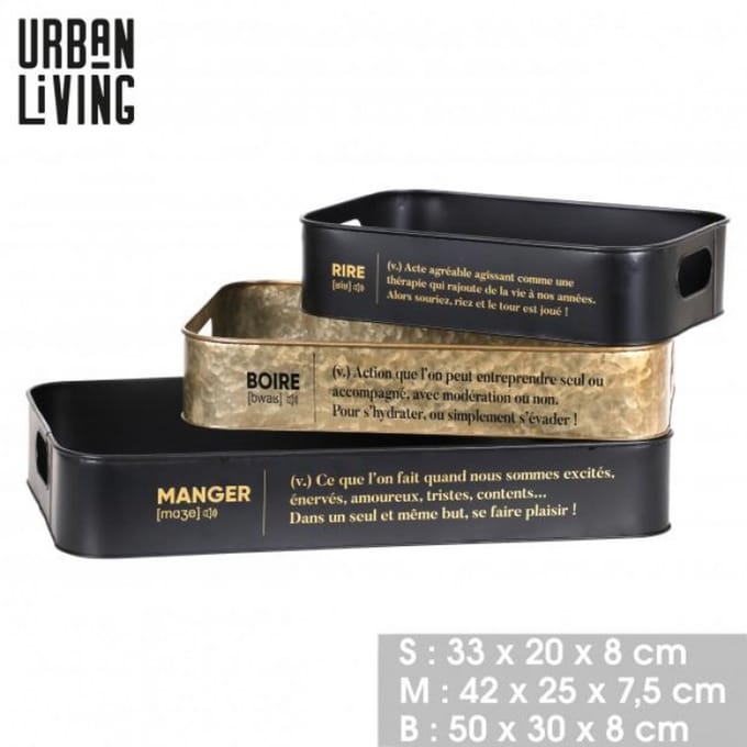 LOFT & METAL" set van 3 metalen trays – Design Definition