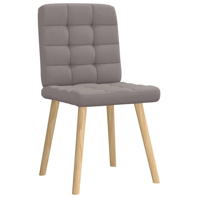 vidaXL Eetkamerstoelen draaibaar 2 st stof taupe