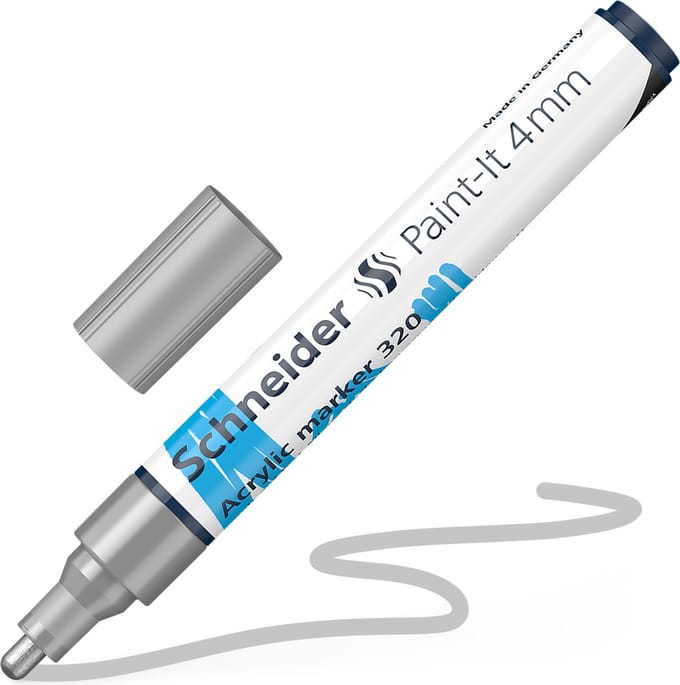 Schneider acrylmarker - Paint-It 320 - 4mm - zilver - S-120254