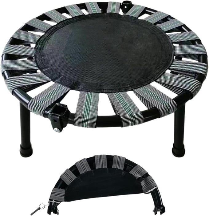 Mini Trampoline - Springbed - Binnen Trainen - Opvouwbaar Ontwerp - 45x16cm - Grijs