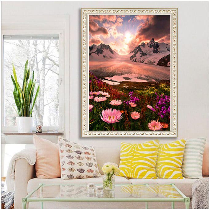 Diamant broderie paysage 5D bricolage peinture diamant rond complet 20X30CM brown