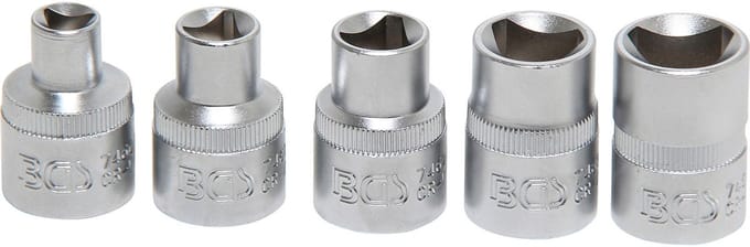BGS Driekant-inzetstukset M5 - M12 (8 - 16,5 mm) 5 delig