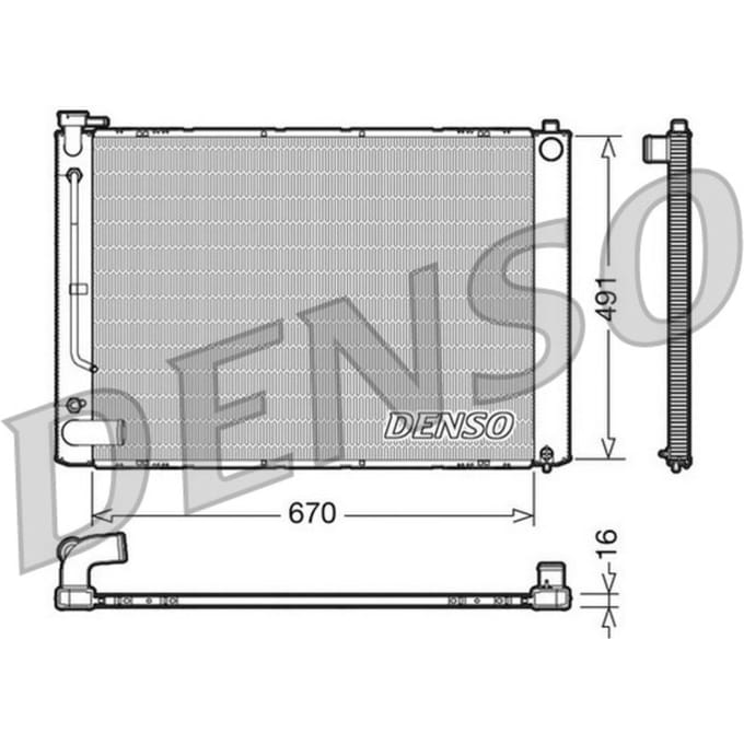 Radiator, motorkoeling DENSO DRM50055