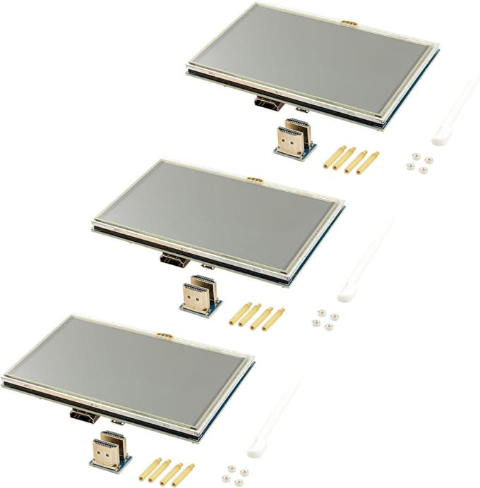 TFT LCD Scherm - Touchscreen Display - Projecten Uitbreiden - HDMI Aansluiting - 5 Inch - Zwart