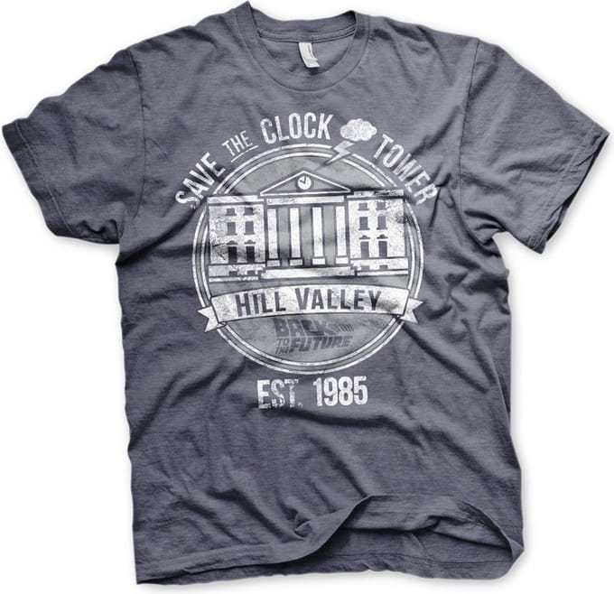 BACK TO THE FUTURE - T-Shirt Save the Clock Tower - Navy Heather (XXL)