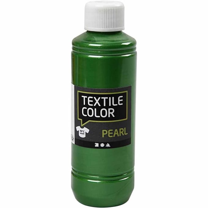 Textielkleur, parelmoer, brilliant groen, 250 ml/ 1 fles