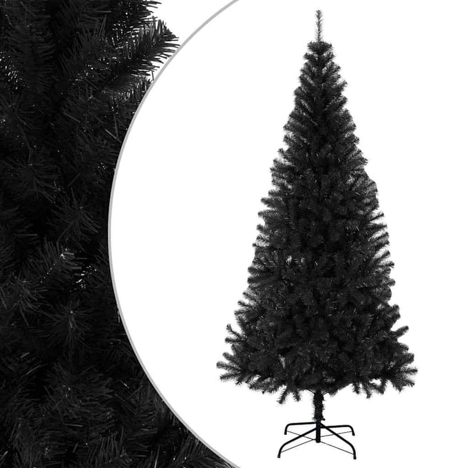 vidaXL - Kunstkerstboom - met - standaard - 240 - cm - PVC - zwart