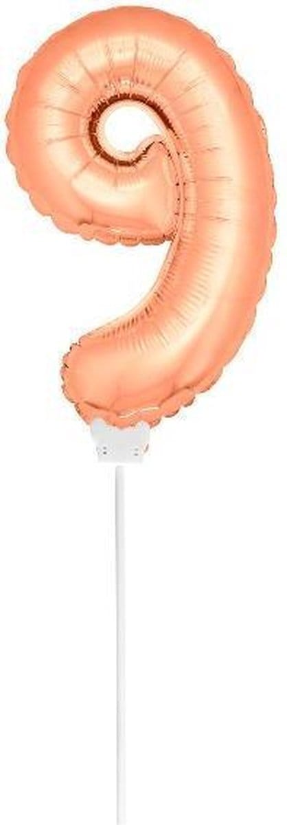 Folat - Folieballon cijfer mini Rose Gold number 9