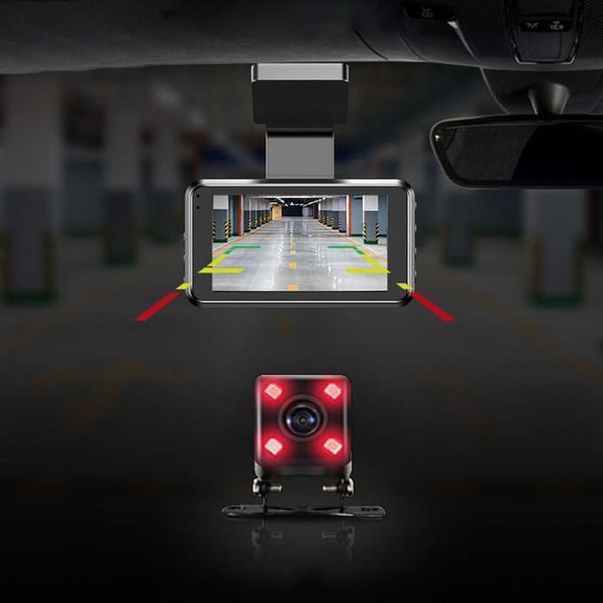 1080P DVR Dashcamera 4 Inch Auto Dashcam Rijrecorder 150 graden Groothoek Ondersteuning Nachtzicht Loop Front Recording zwart