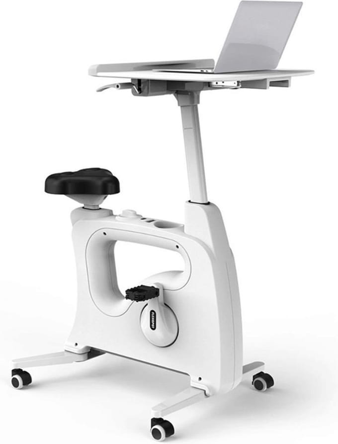 Bureaufiets met eigen laptoptafel Deluxe - LCD scherm - Deskbike