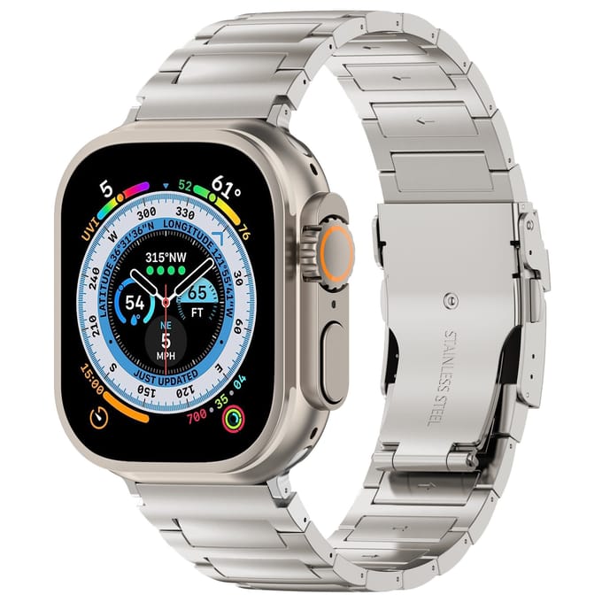 Apple Watch H-Type titanium band (zilver)