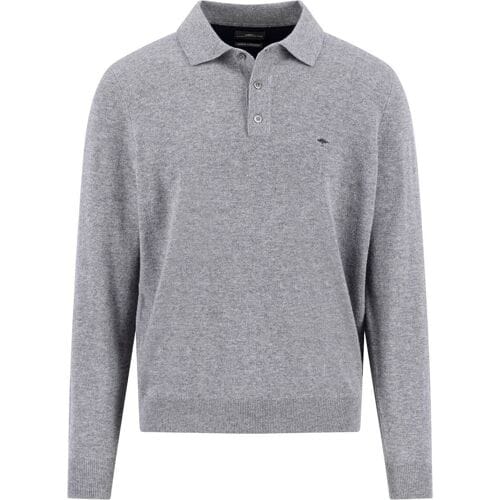 Fynch-Hatton Trui Polo Pullover Merino Cashmere Steel / male